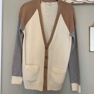 Madewell color block cardigan (size small)